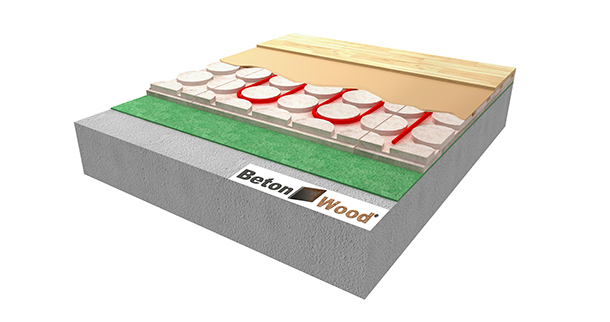 Pavimento radiante in BetonRadiant su fibra di legno Underfloor